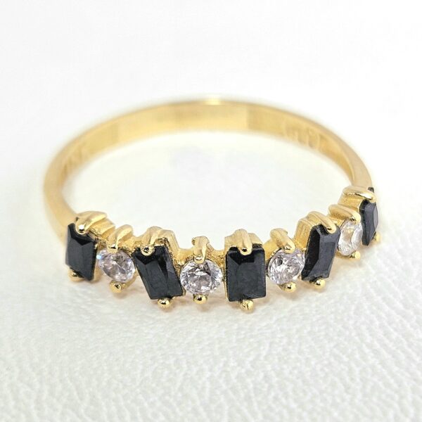 Anillo Baguette Intercalado Negro - Image 2