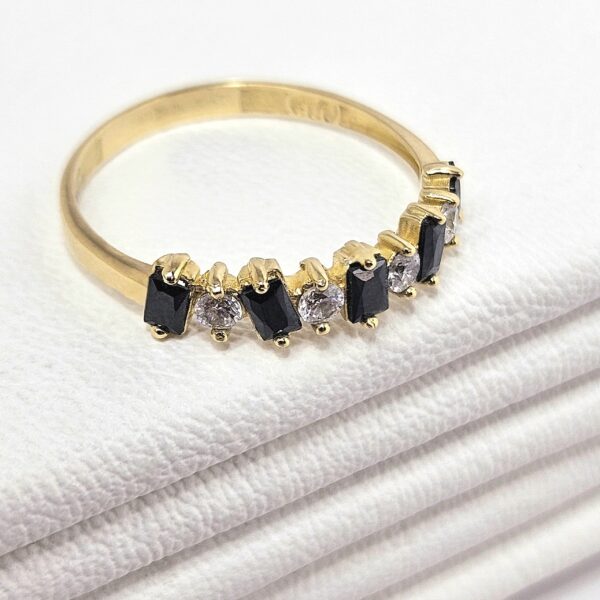 Anillo Baguette Intercalado Negro - Image 3