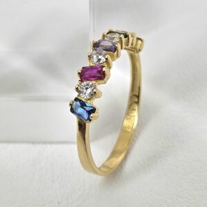 Anillo Baguette Intercalado Color