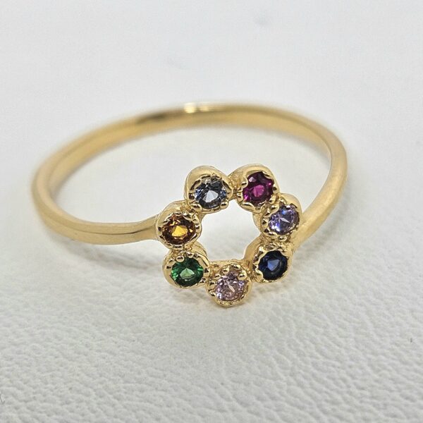 Anillo Redondo con Piedras Color - Image 2