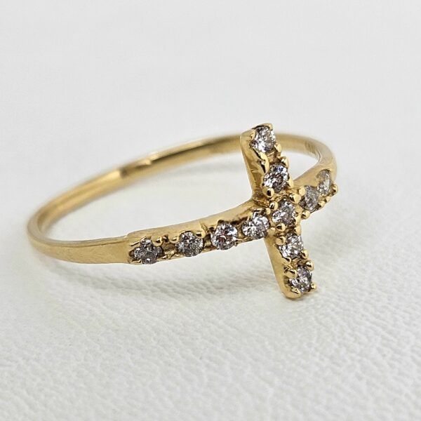 Anillo Cruz con Piedras - Image 2