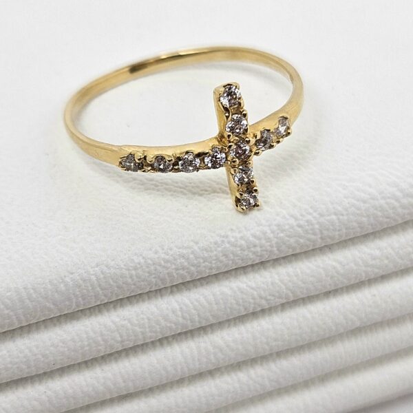 Anillo Cruz con Piedras - Image 3