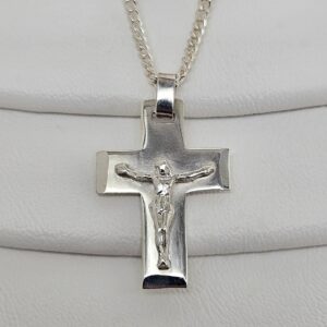 Dije Cruz Plana con Cristo G